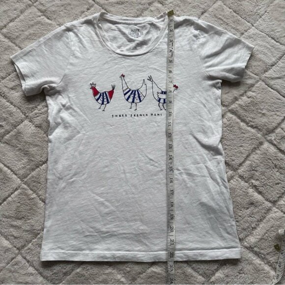 J. Crew | White Three French Hens Collector Tee Shirt | Size Extra Extra Small - Picture 11 of 11